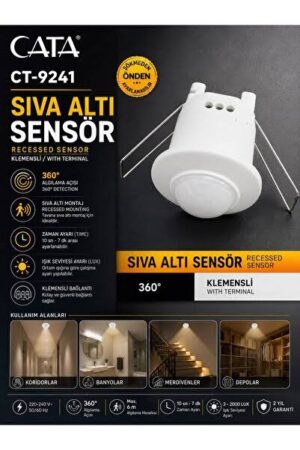 CATA CT-9241 600W 360° Sıva Altı Hareket Sensörü – 220V - Görsel 1