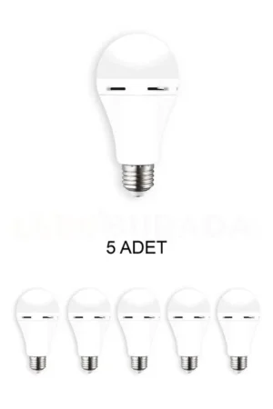 CATA CT-4229 9 Watt E27 Duylu Şarjlı Led Ampul Beyaz Işık 5 ADET - Görsel 1