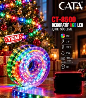 CATA CT-8500 Dekoratif RGB Led Işıklı Süsleme 10 MT - Görsel 1